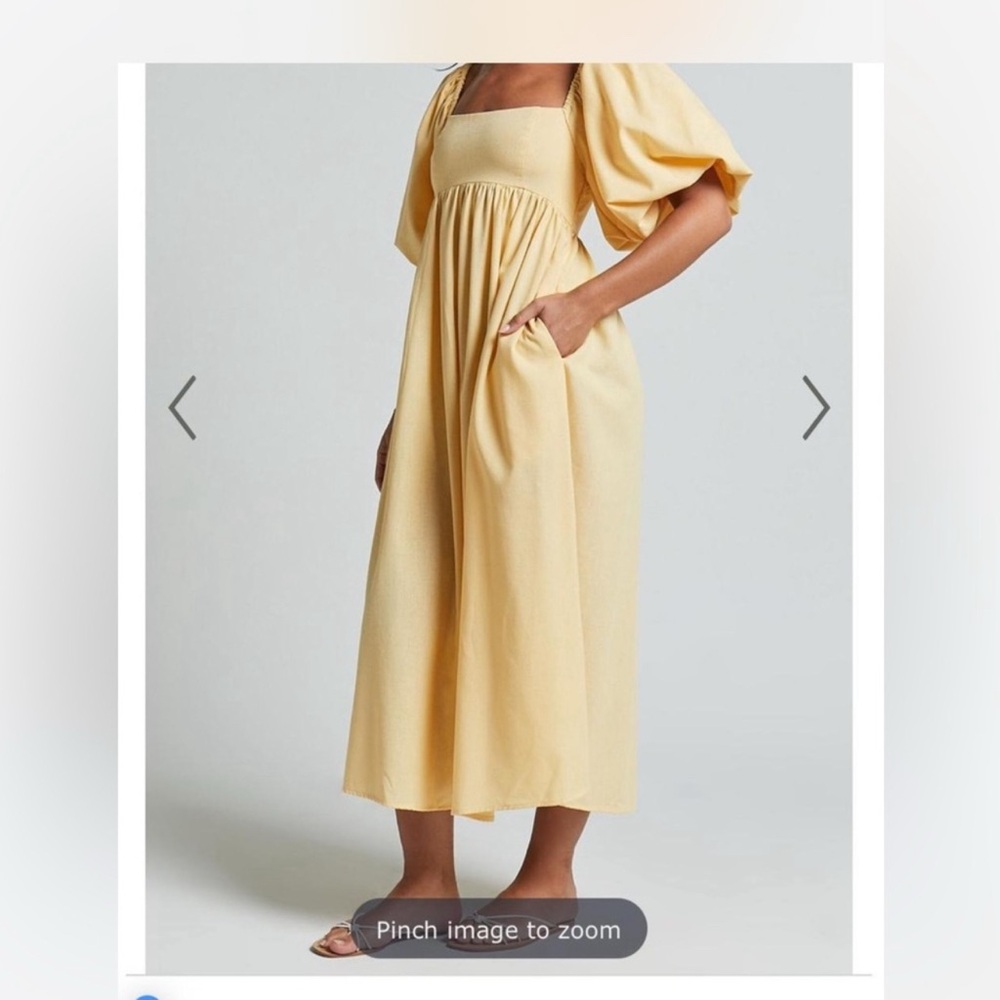 Showpo Yellow Puff Sleeve Dress